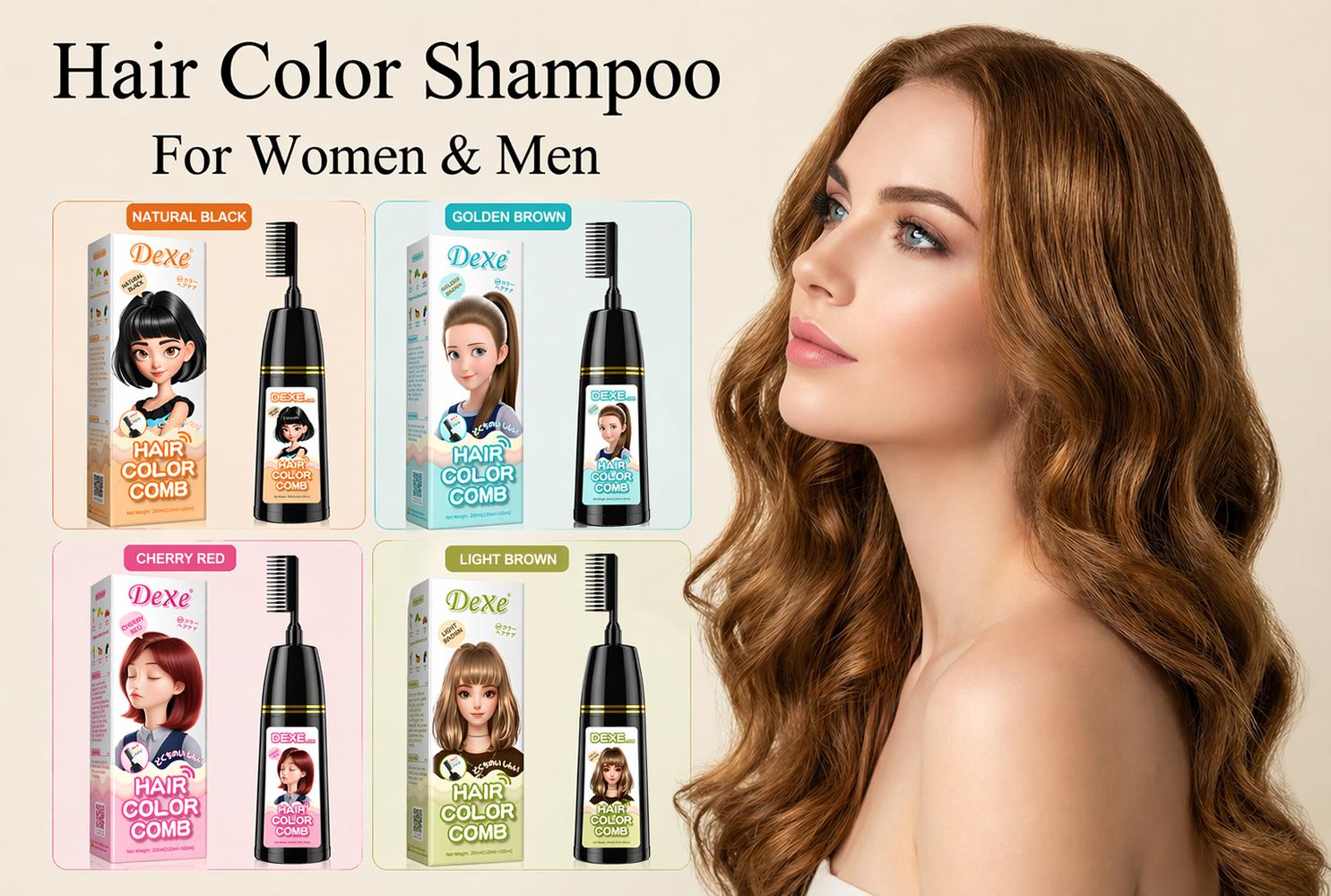 Home Use Integrated Comb Hair Dye Cream – Plant Essence Formula, Long-Lasting Fade-Resistant Color, Golden Brown / Light Brown / Natural Black Home Use Integrated Comb Hair Dye Cream – Plant Essence Formula, Long-Lasting Fade-Resistant Color, Golden Brown / Light Brown / Natural Black