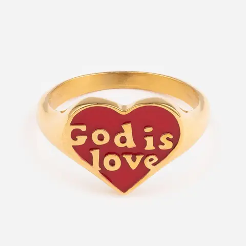 Enamel God is Love Ring
