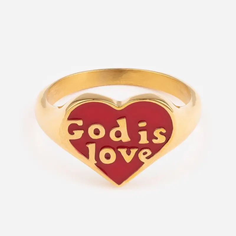 Enamel God is Love Ring