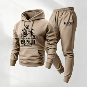 Men's Outdoor Style Print Hoodie and Drawstring Sweatpants Set,Menswear,Casual Athletic Long Sleeve Hooded Jacket & Trousers for Fall & Winter,Men's Clothing for Daily Wear,Sportswear Indoor Outdoor,Tracksuit, Athleisure Summer Clothes