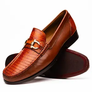 Marco Di Milano Enzo in Cognac Lizard Bit Loafers