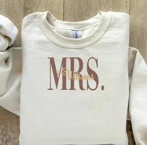 Mrs Last Name Embroidery Sweater