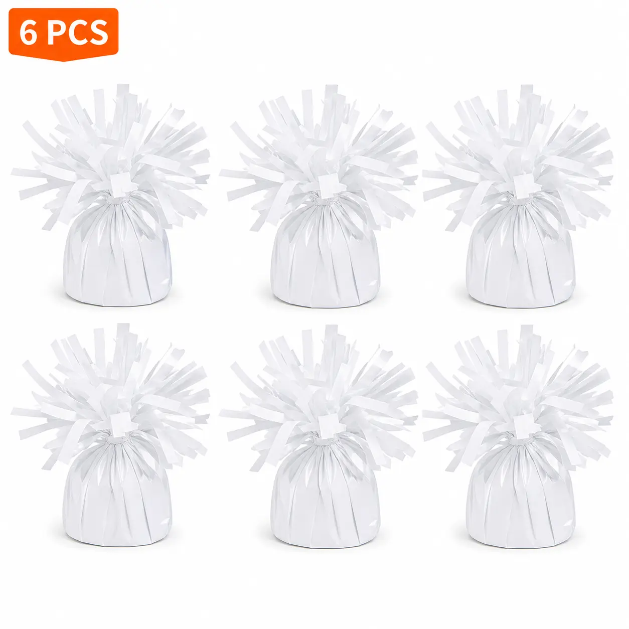 6PCS White Balloon Weights Set, Elegant Balloon Holders for Party Table Centerpieces, Festive Decorations, Decoration, Great For Balloon Displays