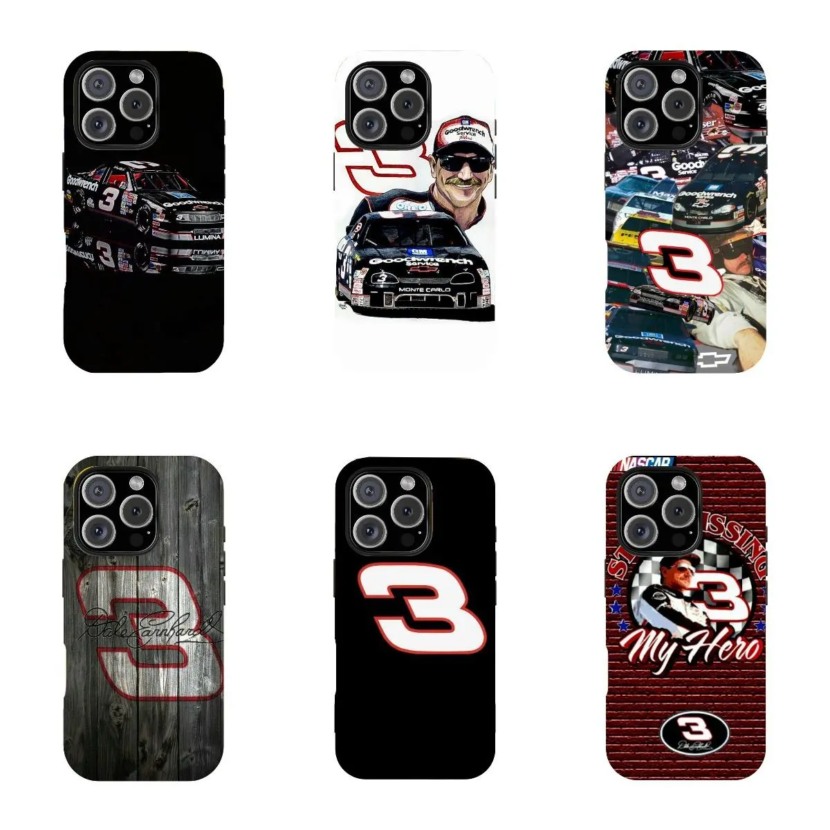 Dale Earnhardt Chevrolet Monte Carlo NASCAR Smartphone Case Model 03 - Goodwrench Service Plus Racing Spirit Wireless Protection Casing, Dual-Layer Shock-Absorbent Mobile Phone Accessory for iPhone 17-11 Pro Max/Plus, Accessories