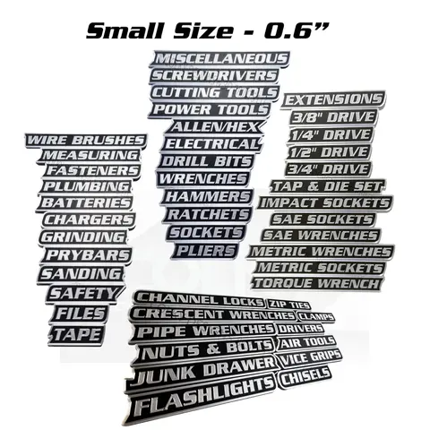 ColKy Designs 48-Pack Value Plastic Magnetic Toolbox Label Badges - 3D Printed Durable Rectangles, 0.6" Tall, 3/16" Thick, Strong Embedded Magnets for Metal Cabinets/Drawers, No Adhesives, Tool Organizer