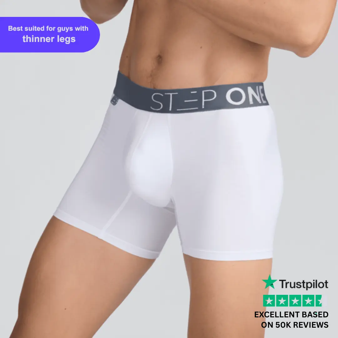 Step One Men's Trunk - Snow Worries, Anti-Chafe, Breathable Bamboo Fabric, UltraGlyde Panels, Hidden Elastic Pouch, Premium Underwear, Athletic Daily wear