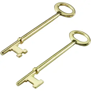 Skeleton Key with Flat Tip & Notched Tip for Lever & Warded Locks, Antique Doors & Locks, 2 Pack Combo (87202)