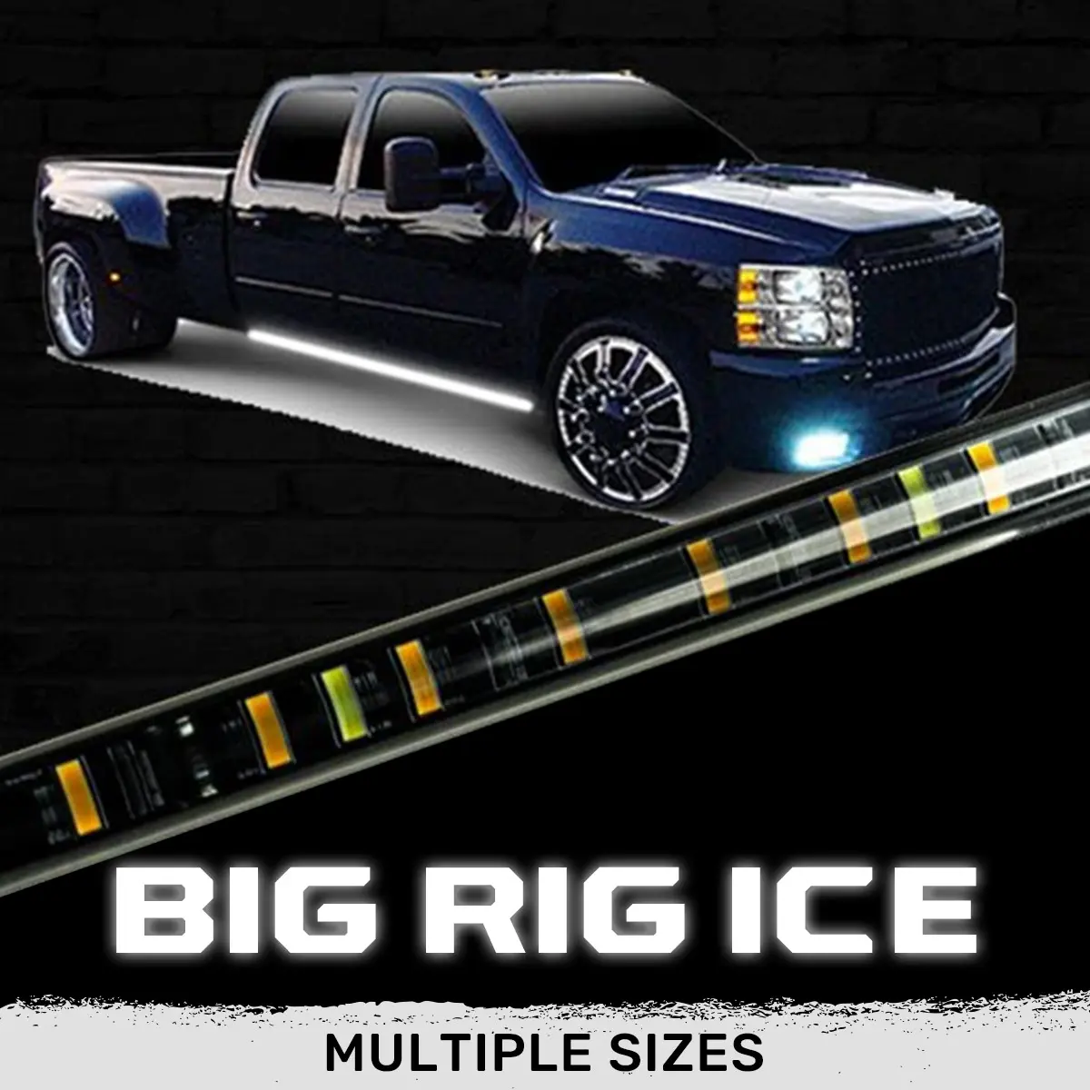 RECON "Big Rig Ice" Side Mounted High Power LED Light Bar Kit Amber Running Lights & Turn Signals w/ White Courtesy Lights - Multiple Sizes
