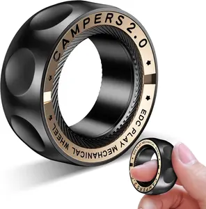 Magnetic Fidget Spinner Rings for Stress Relief Stainless Steel Ring Toy 1pc Relaxing Sounds EDC Slider Tool Anxiety Relief Cool Office Gadgets Haptic Click Gift for Adults Men Women Valentines Day