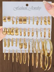 Simple Hoop Earrings, Fashion Jewelry for Party, Daily Clothing Decor, Trendy All-match & Exquisite Jewelry for Birthday Gift, Hoop Earring Sets