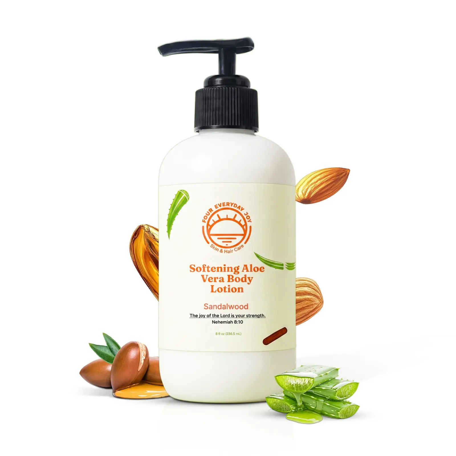 Aloe Vera Body Lotion for Women & Men, Hydrating & Softening Daily Moisturizer for Smooth Skin, Lightweight Non-Greasy Body Cream with Almond, Grapeseed & Jojoba Oil, Body Care for All Skin Types