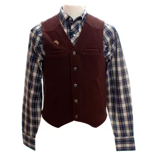 Men's Wyoming Chocolate Wool Waistcoat - Australian, French, Cotton, Satin Tops for Casual Wear