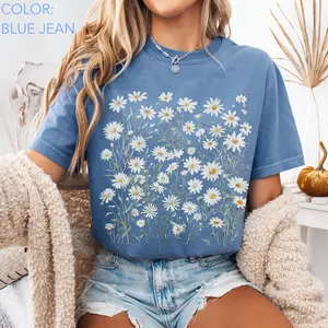 Daisy Flower Shirt Comfort Colors, Wildflowers Shirt, Cottagecore Floral Tee, Botanical Shirt, Nature Aesthetic Tee, April Birth Flower Gift