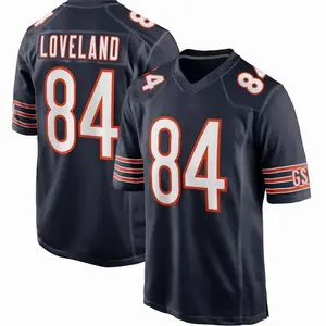 Unisex Football inspired by Chicago Loveland 84 Home Game Jersey - Black