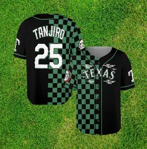 Hot new Tanjiro baseball jersey 3D Vintage Streetwear Baseball Jersey - Casual Baseball Jersey Outfits - Unisex -  Trendy Baseball Jerseys