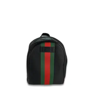Pre-owned GUCCI Canvas Backpacks Black Techno Web Backpack