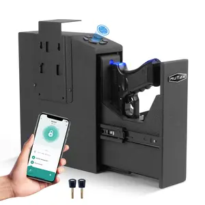 Mutak Valentine's Day gift Biometric Handgun Safe with App Control – Quick Access Fingerprint Gun Safe for Home, Desk, Nightstand & Wall Mount