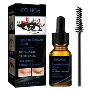 Eelhoe Eyelash Growth Serum, Pure Castor Oil, 0.34 fl oz with Applicator