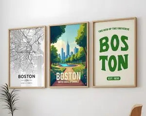 Boston 3 Posters Pack, Boston City 3 Wall Arts Pack, Boston Vintage Travel 3 Poster Pack, 3 Set of Boston USA Prints, Boston MA Wall Art