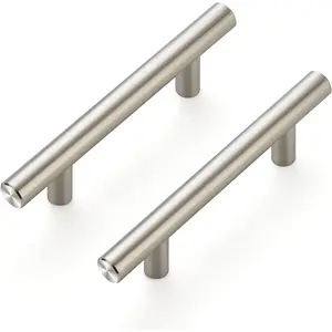 30 Pack 5'' Cabinet Pulls Brushed Nickel Stainless Steel Kitchen Drawer Pulls Cabinet Handles with 3" Hole Center
