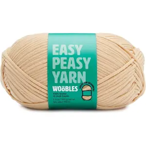 Woobles Easy Peasy Yarn for Beginners - Crochet & Knitting Yarn - Worsted Medium #4 Cotton-Nylon Blend