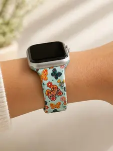 Floral Butterfly Watch Band- Soft Silicone Strap for 38/40/41mm- 42/44/45mm- Cute and Comfortable