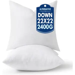 22x22 Pillow Inserts,Down Alternative Pack of 2 Euro Decorative Throw Pillows for Sofa Couch Bed, Soft Bed Sleeping Form