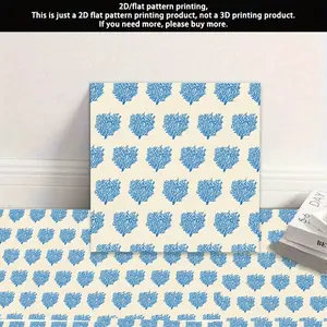 2D Flat Ocean Blue Coral Pattern PVC Sticker, Self-Adhesive Floor Decal, Removable Waterproof Decorative Sticker, Suitable for DIY on Kitchen Walls, Bathroom Walls, Balcony Floors, and More, 2D Flat
