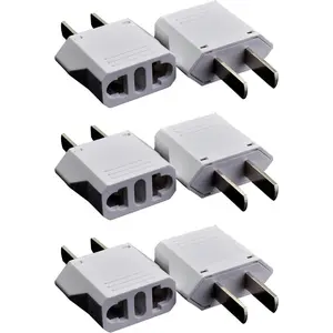EU Europe to US USA America Travel Plug Adapter AC Outlet Power Converter(3 Pack)