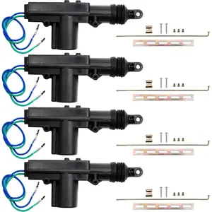 4 Piece 12V Universal 2 Wire Power Automotive Door Lock Actuator Kit (Black)