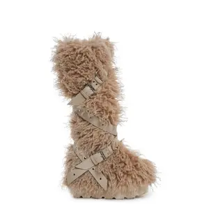 Wild Instincts Faux Fur Boots - Sand