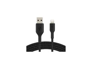 BELKIN CAA002BT1MBK Black Braided Lightning to USB Cable, MFi-Certified iPhone Charging Cord