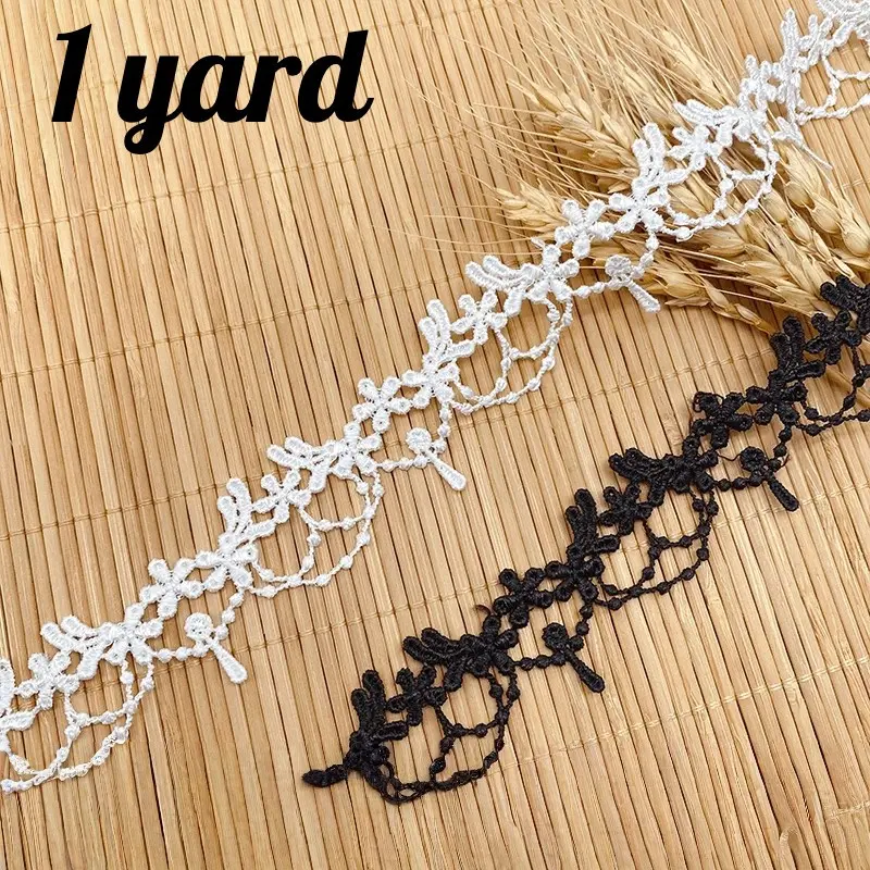 Water-Soluble Lace Trim Ribbon, DIY Craft Supplies, & Glossy Strips, Decorative Embellishments for Sewing Projects