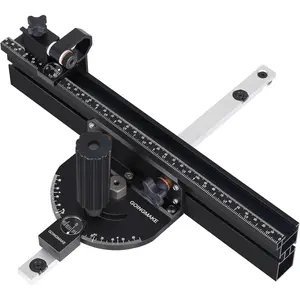 Compact Table Saw Miter Gauge with 360mm Fence and Multifunction Flip Stop and Positive Angle Stops, Miter Gauge for Table Saw Accessories, for Woodworking Cuts, Fits 3/4"x3/8" Slot