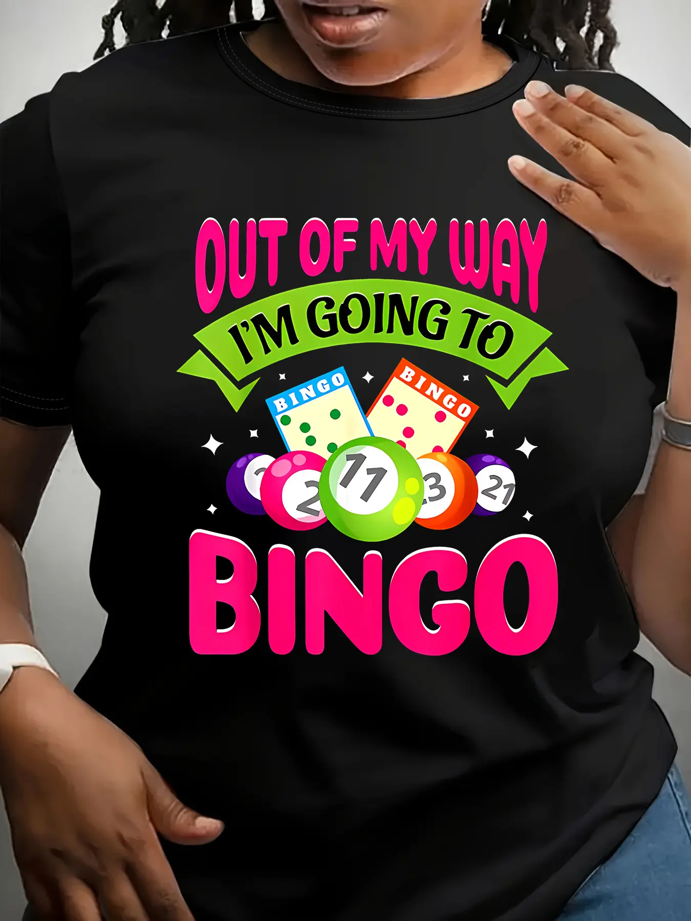 T-Shirt with Bingo Pattern, Soft Women'S Clothing, unisex soft cotton short sleeve t shirt, vintage graphic casual tee for men women teens, perfect birthday holiday gift for camping travel gym daily street casual wear
