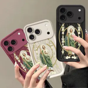 St.jude pattern phone case, suitable for iPhone 11, 12, 13, 14, 15, 16, 17 Pro Max Plus. Creative TPU soft case for protecting your iPhone from drops. Apple phone case.