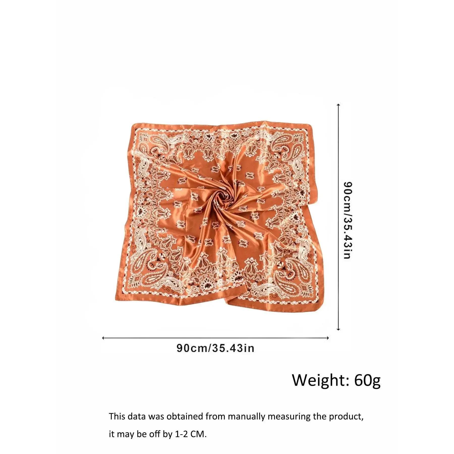 Vintage Paisley Print Square Scarf, Scarf Head Wrap, Elegant Soft Satin Bandana for Women, Fashion Accessories for Daily Wear, Casual Soft Scarf