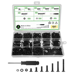 1001 count M3 Countersunk Screws Assortment Kit, Flat  Machine Screws Phillips  Nuts Washers Assortment Kit with  for Electronics, Machinery - M3x6/8/10/12/16/20/25mm