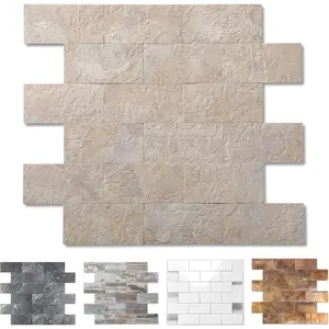 peel and stick tile backsplash 12x12 pvc wall tiles stick on backsplash for kitchen bathroom tile fireplace dcor laundry table stair decals in beige stone rock