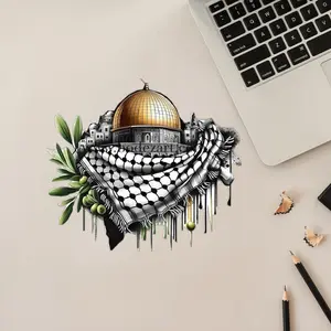 Kuffiya Palestine Sticker, Palestine Solidarity Art | Cute Waterproof Laptop Decal