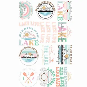 Retro Lake Vibes  30x48 Dtf Direct to Film Print Direct to Film Gang Sheet T Shirt Transfers Lake Junkie Lake Life Lake Babe