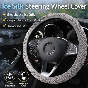 Ice Silk Car Steering Wheel Cover Summer Breathable Cool Non-Slip Universal Fit for Cars Suv Interior Decoration Car Accessories