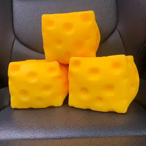 Squishy Cheese Block - Yellow, moldable fidget Toy with Squeeze Feature, Ideal for Play and Relaxation