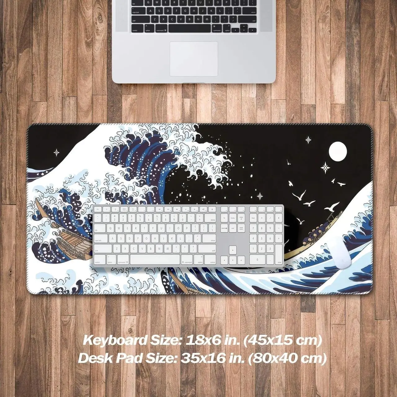 Japanese Great Wave Desk Pad(3 Patterns),Japanese View Mouse Pad,Desk Mat, Artisan Desk Decoration,Office Desk Mat Pad,Artistical Ukiyo -e