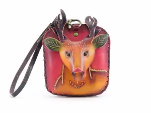 Deer Wristlet Handmade Leather coin purse wallet