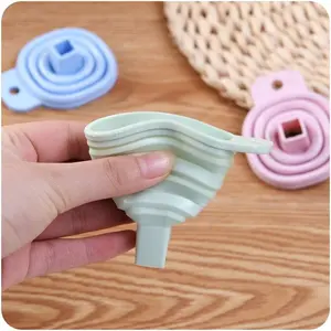 3pcs Silicone Funnel Set, Adjustable Long Neck Folding Funnel, Ideal for Bath & Cleaning Supplies, Durable Kitchen Tool