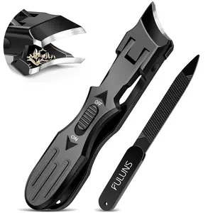 Nail Clippers for Men Thick Nails, Heavy Duty Slanted Toenail Clippers for Seniors Ingrown Toenails with Safety Lock, Large Fingernail Clipper Long Handle Nail Cutter Gifts for Men Women Adults, Black