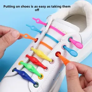 No Tie Elastic Silicone Shoelaces Lazy Quick Lacing Replacement for Outdoor Hiking Running Cycling Premium Soft Stretchy Durable Lightweight Portable