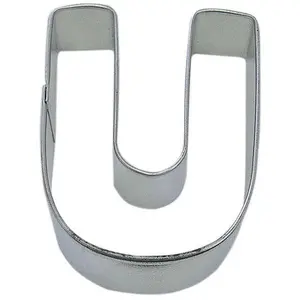 Letter U Tin Cookie Cutter 3 in Alu