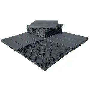 9 sq. ft Plastic Interlocking Deck Tiles,9 PCS Patio Tiles,12''x12''(30 x 30cm) Waterproof Outdoor Flooring All Weather Use, Floor Decking Tiles for Porch Poolside Balcony Backyard